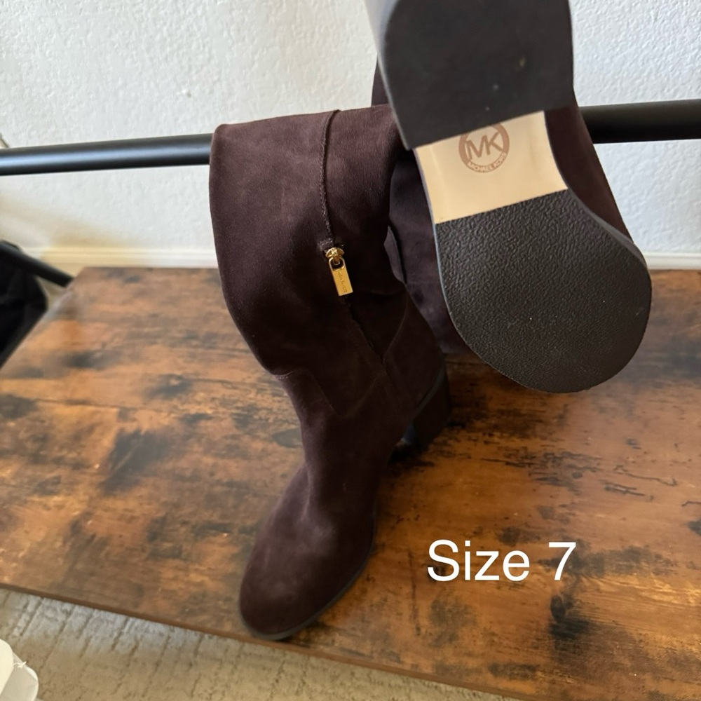 Michael Kors Dark Brown Suede Boots